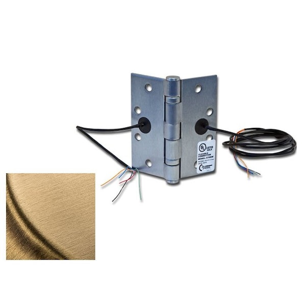 4-1/2" x 4-1/2" Electric 4 Wire BB1279 Steel Base Hinge US4 Satin Brass Finish